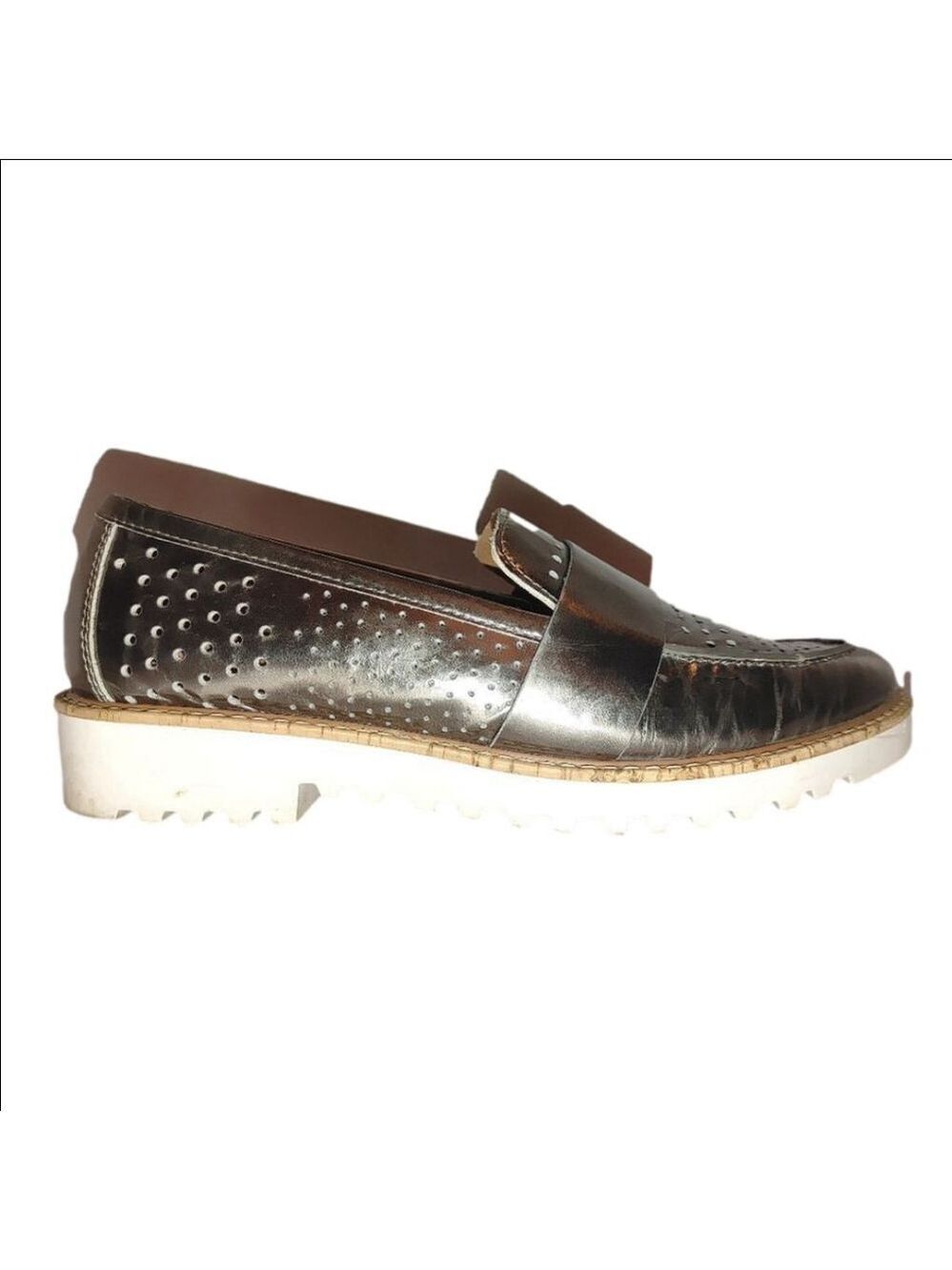 Halogen Emily Metallic Silver Slip On Size 8.5
